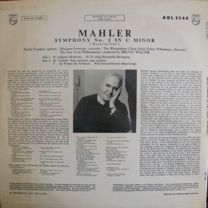 Gustav Mahler - Bruno Walter conducting New York Philharmonic : Symphonie No. 2 "Resurrection" (2xLP)