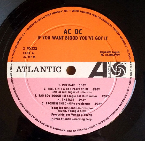 AC/DC : If You Want Blood You've Got It (LP, Album, RP)
