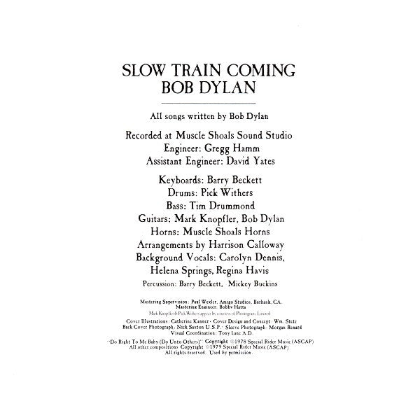 Bob Dylan : Slow Train Coming (LP, Album, RE)