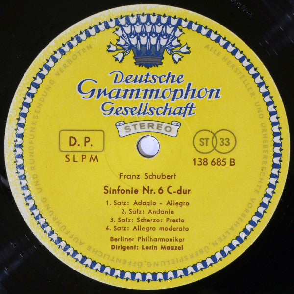 Franz Schubert, Berliner Philharmoniker, Lorin Maazel : Symphonies No.5 In B Flat Major And No.6 In C Major (LP)