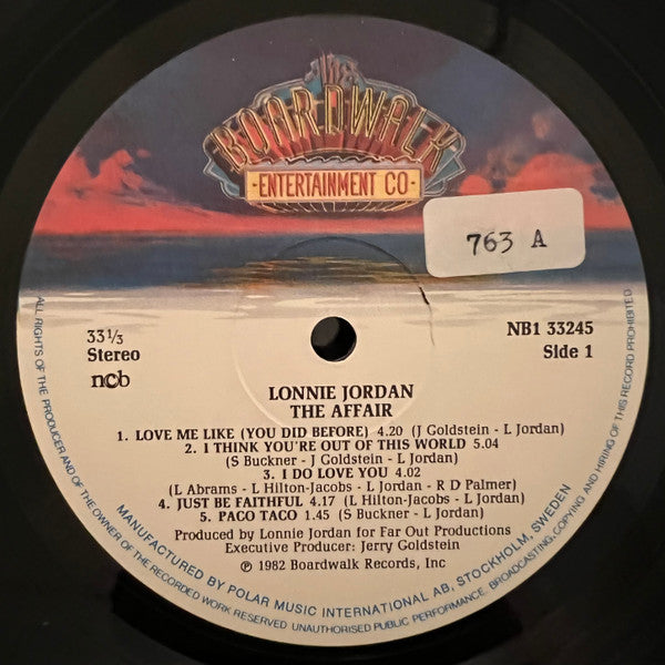 Lonnie Jordan : The Affair (LP, Album)