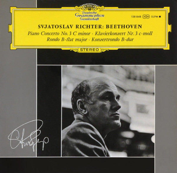 Sviatoslav Richter : Ludwig van Beethoven : Piano Concerto No. 3 C Minor = Klavierkonzert Nr. 3 C-moll / Rondo B-flat Major = Konzertrondo B-dur (LP, RE)