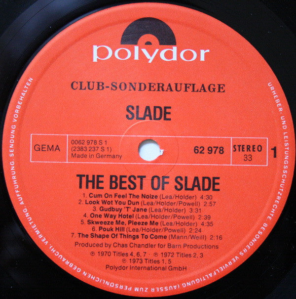 Slade : The Best Of Slade (LP, Comp, Clu)