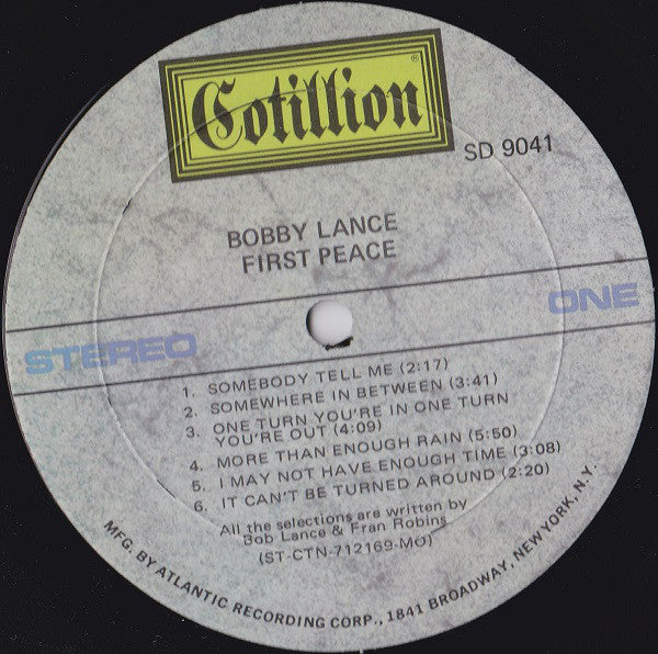 Bob Lance : First Peace (LP, Album)