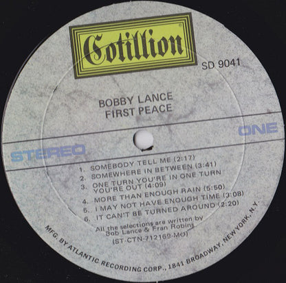 Bob Lance : First Peace (LP, Album)