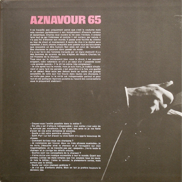 Charles Aznavour : Aznavour 65 (LP, Album, Gat)