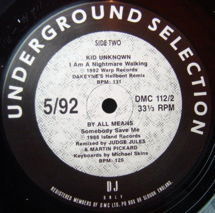 Various : Underground Selection 5/92 (12")