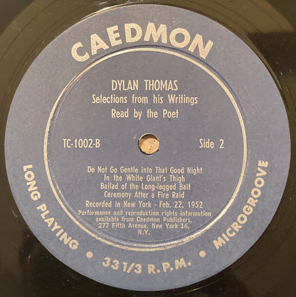 Dylan Thomas : Dylan Thomas Reading A Child's Christmas In Wales And Five Poems Vol.1 (LP)