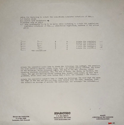Rotate The Completor : Rotate The Completors: Completed Rotations Of The... (LP, Album)