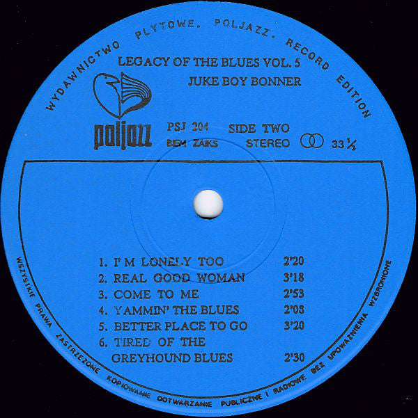 Juke Boy Bonner : The Legacy Of The Blues Vol. 5 (LP, Album, RE)