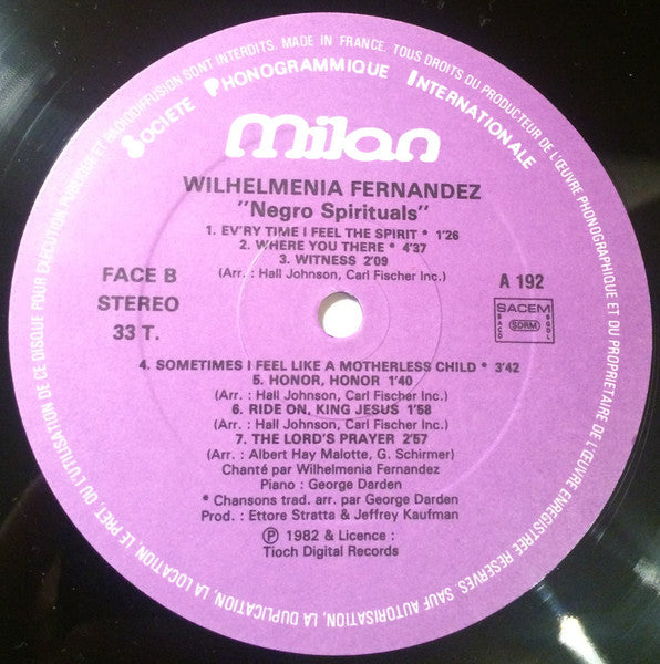 Wilhelmenia Wiggins Fernandez : Negro Spirituals (LP)