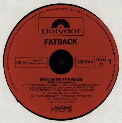 The Fatback Band : Man With The Band (LP, Album)