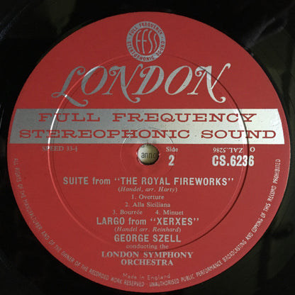 Georg Friedrich Händel, George Szell, London Symphony Orchestra : The Water Music / The Royal Fireworks (LP, Album, FFS)