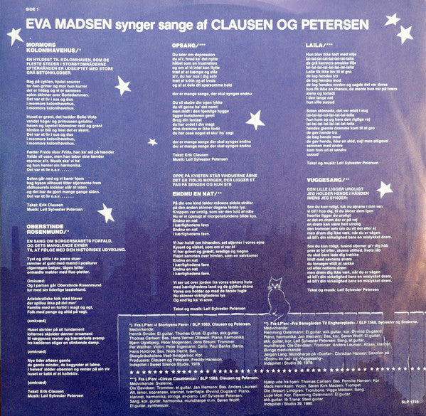 Eva Madsen : Grammofonsangerinden Eva Madsen Synger Sange Af Clausen Og Petersen (LP)