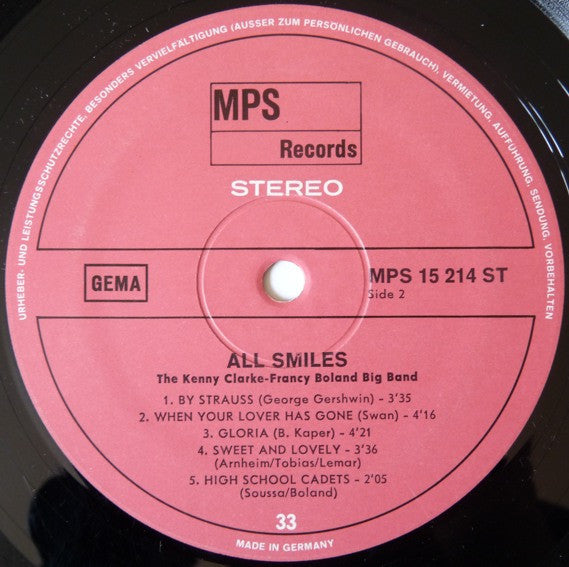 Clarke-Boland Big Band : All Smiles (LP, Album, Gat)