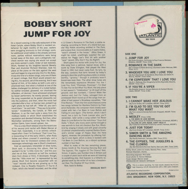 Bobby Short : Jump For Joy (LP, Album)