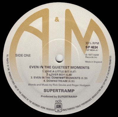 Supertramp : Even In The Quietest Moments... (LP, Album)