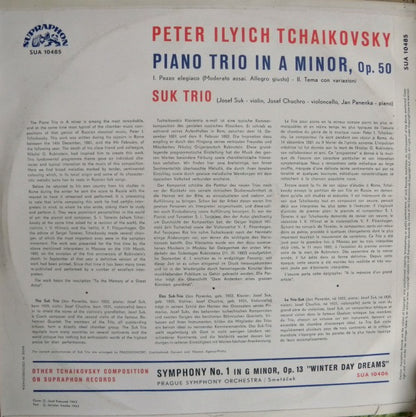 Pyotr Ilyich Tchaikovsky - Suk Trio : Piano Trio (In A Minor) (LP, RP)