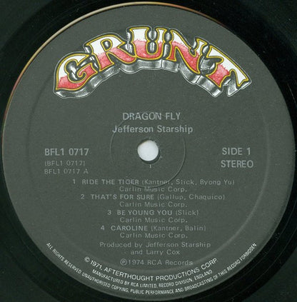 Jefferson Starship : Dragon Fly (LP, Album)