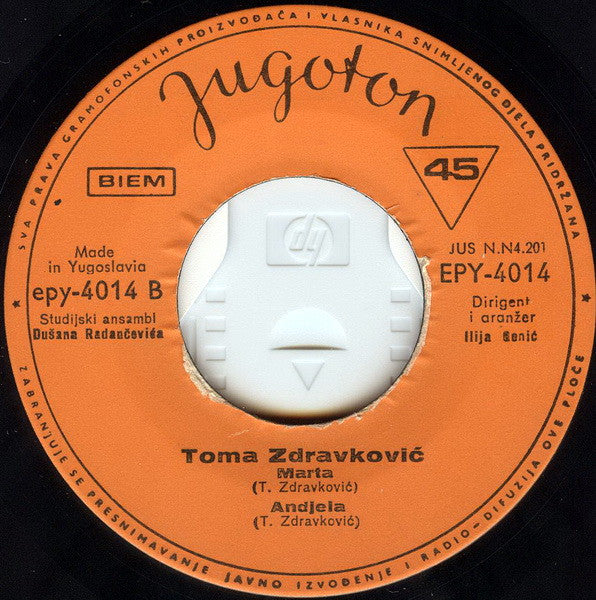 Toma Zdravković : Ciganka (7", EP)