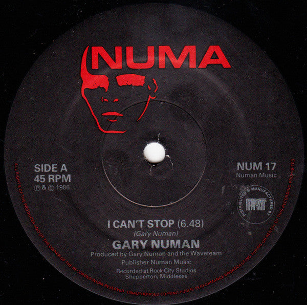 Gary Numan : I Can't Stop (12", Single)