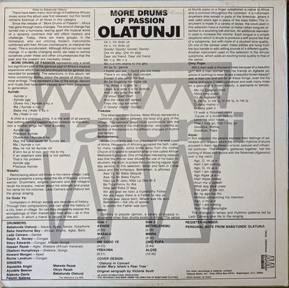 Babatunde Olatunji : More Drums Of Passion (LP, RE)