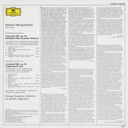 Sergei Prokofiev, Chicago Symphony Orchestra ∙ Claudio Abbado : Lieutenant Kijé Suite / Skythische Suite = Scythian Suite (LP, RE)