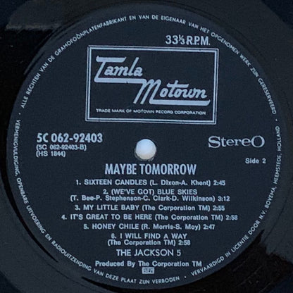 The Jackson 5 : Maybe Tomorrow (LP, Album)
