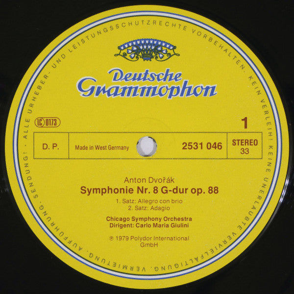 Antonín Dvořák, Chicago Symphony Orchestra, Carlo Maria Giulini : Symphonie Nr. 8 (LP, RE)