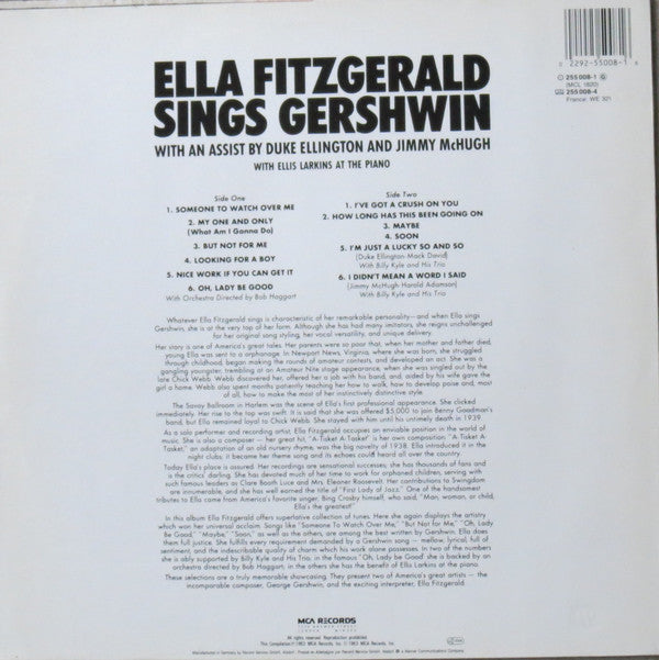 Ella Fitzgerald : Ella Sings Gershwin (LP, RE)
