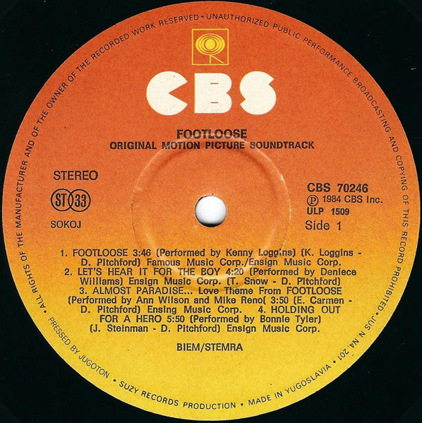 Various : Footloose (Original Soundtrack Of The Paramount Motion Picture) (LP, Album)