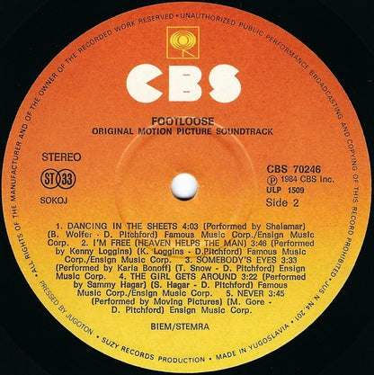 Various : Footloose (Original Soundtrack Of The Paramount Motion Picture) (LP, Album)