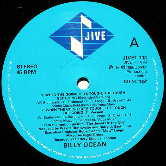 Billy Ocean : When The Going Gets Tough, The Tough Get Going (12")