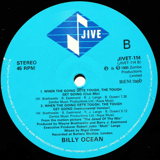 Billy Ocean : When The Going Gets Tough, The Tough Get Going (12")