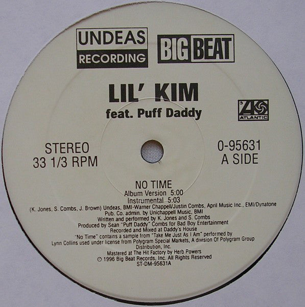 Lil' Kim Featuring Puff Daddy : No Time (12", Single)