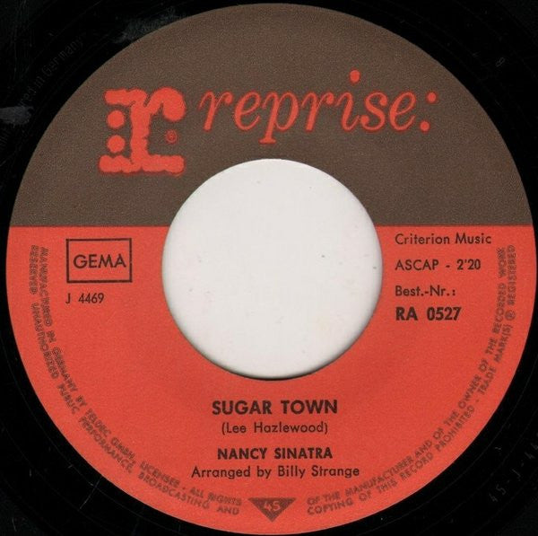 Nancy Sinatra : Summer Wine / Sugar Town (7", Single)