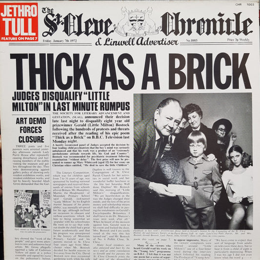 Jethro Tull : Thick As A Brick (LP, Album, RE, RP)