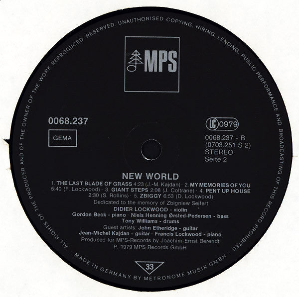 Didier Lockwood : New World (LP, Album)
