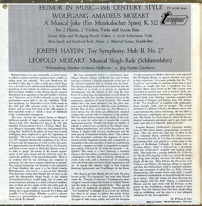 Wolfgang Amadeus Mozart / Joseph Haydn / Leopold Mozart : Humour In Music - 18th Century Style (LP, Comp)