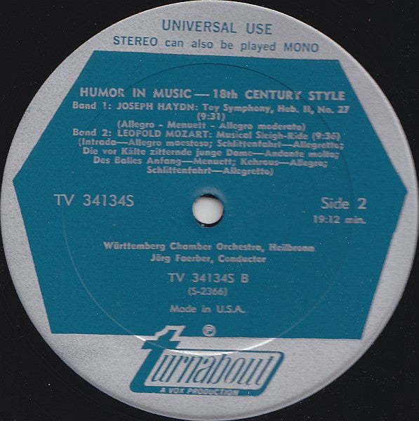 Wolfgang Amadeus Mozart / Joseph Haydn / Leopold Mozart : Humour In Music - 18th Century Style (LP, Comp)