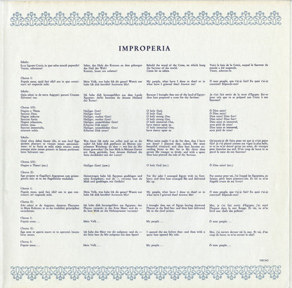 Giovanni Pierluigi Da Palestrina - Regensburger Domchor, Hans Schrems : Missa »Hodie Christus Natus Est« Improperia (LP)