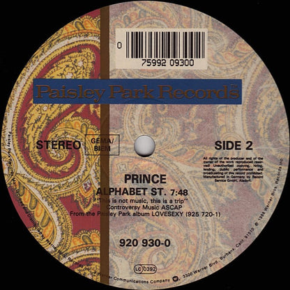 Prince : Alphabet St. (12", Single)