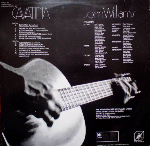 John Williams (7), Stanley Myers And His Orchestra : Cavatina (LP, Album, RE)