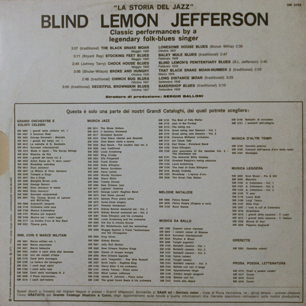 Blind Lemon Jefferson : Blind Lemon Jefferson (LP, Comp, RE)