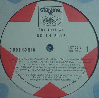 Edith Piaf : The Best Of Edith Piaf (LP, Comp)