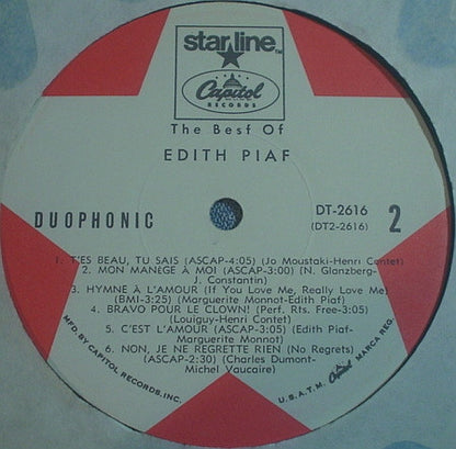 Edith Piaf : The Best Of Edith Piaf (LP, Comp)