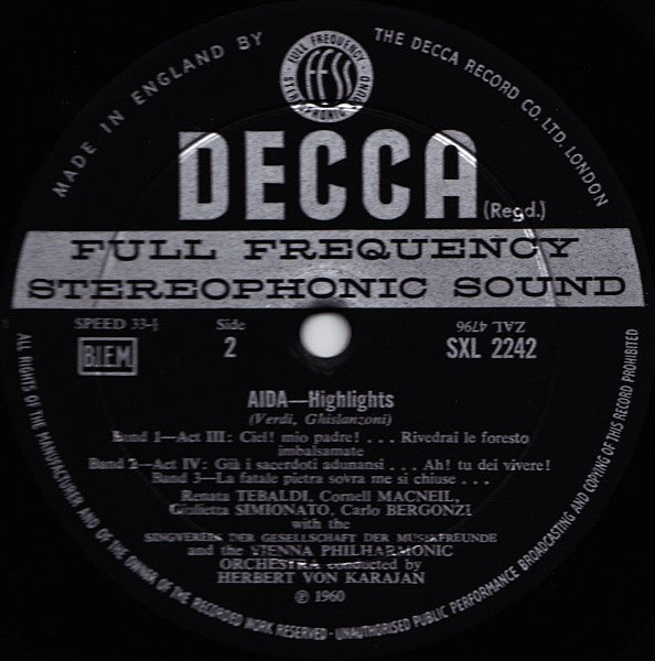 Giuseppe Verdi : Aida (Highlights) (LP)