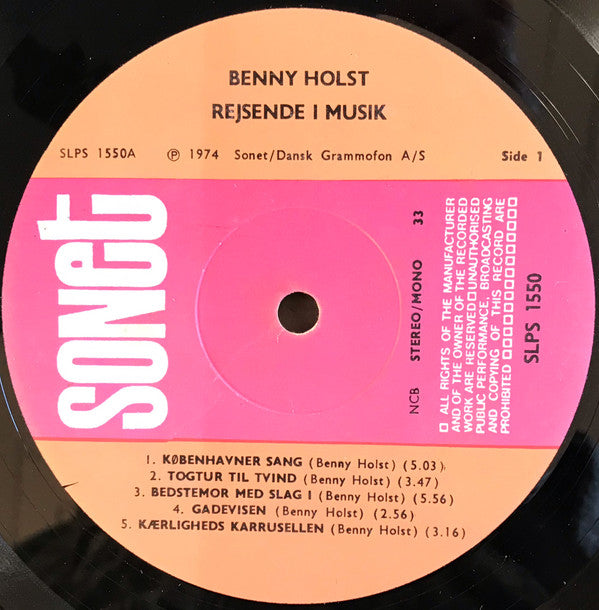 Benny Holst : Rejsende I Musik (LP, Album, RE)