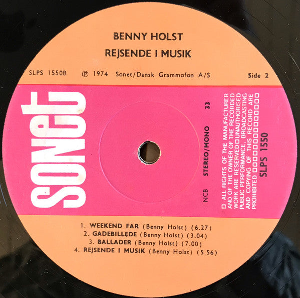 Benny Holst : Rejsende I Musik (LP, Album, RE)