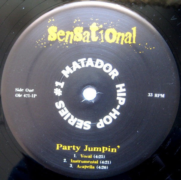 Sensational : Party Jumpin' / Livin' It Up (12", Single, Promo)